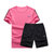 运动套装男式夏季休闲跑步健身短袖短裤 吸湿速干t恤五分裤运动服 LTZ01(黑色 XXXL)第2张高清大图