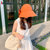 Bonbfenssan 波梵森2021新款网红渔夫帽太阳帽子女遮阳帽防晒帽夏天夏季沙滩帽(橘色)第2张高清大图