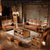 一米色彩 实木沙发组合 中式雕花香樟木沙发带型转角现代简约客厅家具(单人位)第4张高清大图