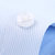 夏男式短袖纯白色修身职业衬衫免烫商务条纹工装衬衣(1011蓝色平纹 42)第4张高清大图