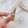 925纯银珍珠戒指女网红ins冷淡风时尚小众设计轻奢时尚感个性指环tfx(白色 一件)