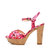 Daphne/达芙妮夏季新款凉鞋女甜美印花超高跟女凉鞋1515303039(桃红色 38)第3张高清大图