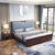 吉木多 新中式红橡木轻奢实木床1.8米双人床主卧婚床现代简约卧室家具(1.8*2米 床+床垫)第3张高清大图