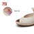 马内尔21年夏新款鱼嘴打孔女鞋一字式扣带粗跟百搭单鞋GD18011(米白色 36)第4张高清大图
