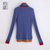 初语2013冬季新款女装高领针织衫毛衣   346103009(蓝色 M)第2张高清大图