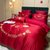 公主风60s支长绒棉贡缎四件套红色婚庆刺绣被套全棉1.8m床上用品(缘来是你)第4张高清大图