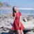 2018夏季新款韩版女装修身显瘦收腰短袖时尚气质A字裙连衣裙裙子(红色)(L)第3张高清大图