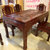 红木家具红木餐桌实木饭桌一桌六椅桌面雕花长方形餐厅桌椅组合非洲酸枝木第4张高清大图