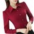衬衫女长袖2021夏装韩版修身显瘦气质洋气打底职业女士衬衫潮(红色 4XL)第3张高清大图