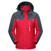 男士冲锋衣单层薄款户外防水透气登山服运动风衣外套(红色 XL)
