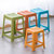 茶花塑料凳子家用厚成人条纹高凳浴室防滑餐桌凳方椅46CM高(橘色 10只装)第3张高清大图