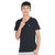 极地火舒适透气速干吸水经典圆领纯色情侣款短袖T恤DXT332(男黑色 L)第3张高清大图