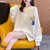 JOHLIN DREAM宽松圆领卫衣女2021秋季新款韩版薄款潮流时尚宽松长袖上衣(白色 XL)第2张高清大图