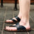 羊骑士  男鞋夏季潮韩版皮凉拖鞋休闲户外男士凉鞋 标准的皮鞋码数(FL-1753蓝色 44)第2张高清大图