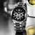 瑞士冠琴手表男士石英表商务防水钢带陶瓷表运动男表夜光手表第3张高清大图