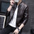 秋季新款男式皮衣外套修身机车休闲男士青年韩版修身PU皮夹克158(黑色 M)第2张高清大图