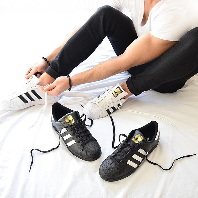Adidas男鞋金标贝壳头女鞋 三叶草 春季小白鞋