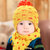 韩国婴儿帽子秋冬0-3-6-12个月男女宝宝帽子儿童小孩毛线帽围巾套装1-2岁(深蓝色)第2张高清大图