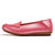 AICCO  春季新款牛皮豆豆鞋子舒适透气女鞋平底鞋夏季单鞋鞋子139-1(梅红 36)第2张高清大图