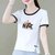 时尚短袖体恤女夏装设计感薄款白色上衣韩版显瘦印花T恤(黑色【卡通鸭】 XL 建议105-115斤)第4张高清大图