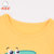 棉果果女童T恤纯棉短袖上衣宽松韩版洋气男宝宝T恤夏薄款1-6岁(130cm 黄色)第3张高清大图
