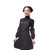 谋福 厨房店员工作围裙服 餐厅服务员围裙+头巾+袖套四件套 制服围裙可爱(黑色)第5张高清大图