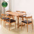 北欧全实木创意原木胡桃木色餐桌1.4M 日式组合实木餐桌椅宜家(胡桃色 一桌+4个椅)第2张高清大图