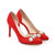 羽陌伦诗 韩版新款女鞋高贵优雅尖头水钻浅口细跟高跟单鞋 R214(红色 39)第3张高清大图