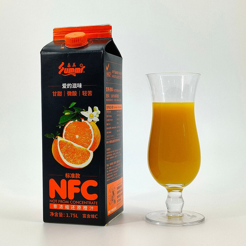 森美nfc橙汁175lx4盒标准款爱的滋味零添加100鲜榨橙汁冷鲜冷藏果汁