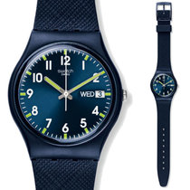 斯沃琪(Swatch)手表 色彩密码系列 石英男女表 绅士蓝 GN718