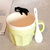 豪峰 创意马克杯陶瓷杯子咖啡杯牛奶杯早餐杯卡通可爱水杯带勺(黑猫浅绿款满天星带勺)第5张高清大图