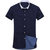 2017夏季新款男士短袖衬衫  时尚清凉修身短袖衬衫男(6921藏青色)第2张高清大图