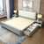 吉木多 实木床1.8米双人床现代简约欧美式床主卧1.5m单人高箱储物软包床(1.8*2米象牙白 单床)第5张高清大图