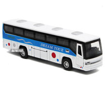 鸭小贱1：32小号旅游合金公交车长途巴士旅游大巴公共汽车回力儿童玩具车模型837-2(白色)