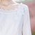 烟花烫SD2018春新款女装棉麻立体花镂空纯色圆领T恤衬衫衬衣 馨雪(白色 XXXL)第4张高清大图