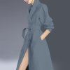 欧美时尚2021流行风衣女春秋新款长袖中长款洋气收腰显瘦气质外套(深灰色 S)
