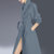 欧美时尚2021流行风衣女春秋新款长袖中长款洋气收腰显瘦气质外套(深灰色 L)第2张高清大图