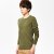 2013春装新款男纯色百搭薄款长袖针织衫(军绿色 XL)第2张高清大图
