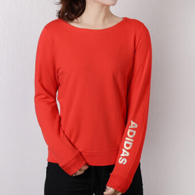 女子CREW SLV LNG针织套衫运动服圆领休闲保暖防风卫衣(红色/DT2396 XS)