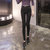 Mistletoe2017春秋新款韩版外穿打底裤女高腰紧身弹力铅笔裤潮(黑色 XL)第2张高清大图