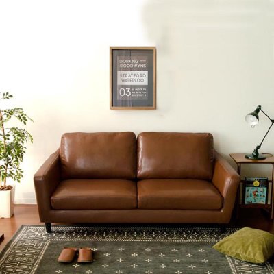 TIMI 现代简约PU沙发 日式PU沙发组合 小户型沙发组合 北欧时尚沙发(黑色 三人位沙发)