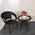 【京好】藤椅子茶几桌子现代简约环保 阳台休闲办公户外家具B79(咖啡色款式 一桌四椅送坐垫)第5张高清大图
