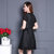 VEGININA 韩版显瘦夏装时尚两件套雪纺连衣裙 9650(黑色 3XL)第3张高清大图