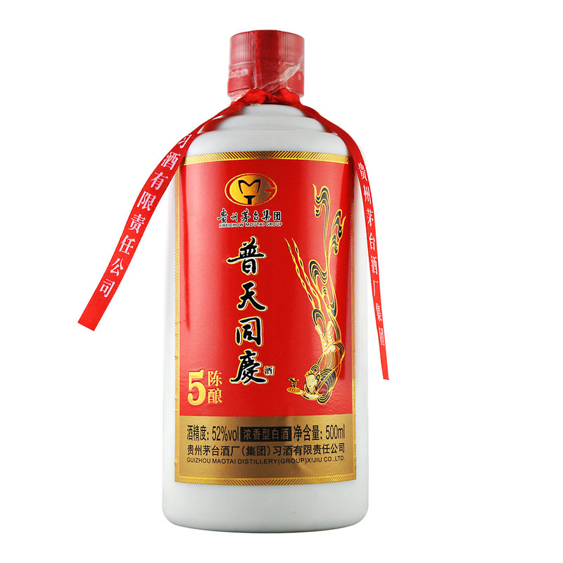 茅台集团普天同庆5陈酿52度浓香型白酒500ml6