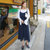 莉菲姿 春夏韩版新款时尚条纹吊带+阔腿裤套装女两件套(图色 XL)第3张高清大图