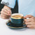 Bincoo简约北欧式陶瓷咖啡杯具套装家用小奢华咖啡杯碟勺下午茶具(果绿（6杯+6碟+6勺+杯架） 默认版本)第5张高清大图