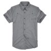 斯帕乐SIPPARO夏季男士衬衫英伦时尚休闲短袖衬衫2212B4003黑/灰 XXL(180/96A)