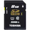 东芝（TOSHIBA）UHS-I-8GB Class10 SDHC存储卡（符合SD协会SD3.0标准规范，兼容UHS-I高速接口，传输速度达30MB/s)