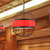 新中式仿古鸟笼吊灯 仿古茶楼中式灯笼酒店会所工程阳台餐吊灯(直径45CM 高50CM（红+黑）)第3张高清大图