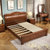 皮耐迪 卧室家具 新中式大床1.8米实木床(柚木色 1.5*2.0)第5张高清大图